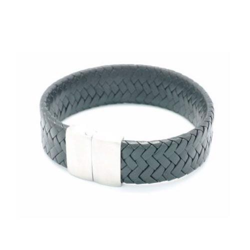 Oxxo Design Herre Armbånd - Bredt sort læderarmbånd med magnetisk lukning